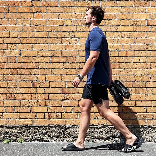 OOFOS OOAHH SPORT FLEX RECOVERY SANDAL - UNISEX - SIZE: MEN 8 - MATTE BLACK - Brand New