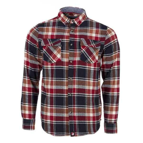CANADA WEATHER GEAR MEN'S FLANNEL SHIRT - SIZE: MEN L - NAVY CARAMEL - Brand New