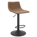 FINNHOMY BAR STOOL SWIVEL ADJUSTABLE SET OF 2 VINTAGE LEATHER - RETRO BROWN - Like New
