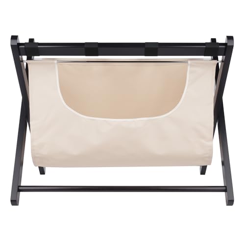 WINSOME DORA LUGGAGE RACK WITH FABRIC BASKET, ESPRESSO 92535 - ESPRESSO - Like New
