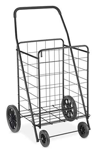 WHITMOR EXTRA LARGE UTILITY FOLDABLE SHOPPING CART WHEELS 100 LB - BLACK - Like New