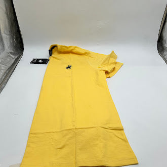 PACIFIC POLO CLUB MEN'S SHORT SLEEVE T-SHIRT SIZE: XL - YELLOW/BLACK INSIDE TRIM - Brand New