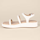 AEWM84666S25 Amazon Essentials Women's Strappy Flatform Sandals, Off-White, 6 - Like New