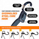 STAPLL Tack Strap 4-Way Flat Bungee Cord Rubber Pad Grip, 2 Pack - ORANGE - Like New