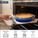 Lareina Ceramic 9 Inch Deep Dish Pie Pans, Set of 2, Blue, Non-Stick - Brand New