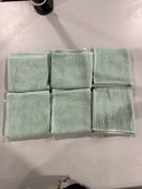 AMAZON BASICS 6 PACK OIL GREEN WASH CLOTHS 12X12IN 100% COTTON - OIL GREEN - Like New