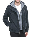 LEVI'S MEN'S SHERPA LINED TWO POCKET HOODED TRUCKER JACKET - NAVY-MEDIUM - Brand New