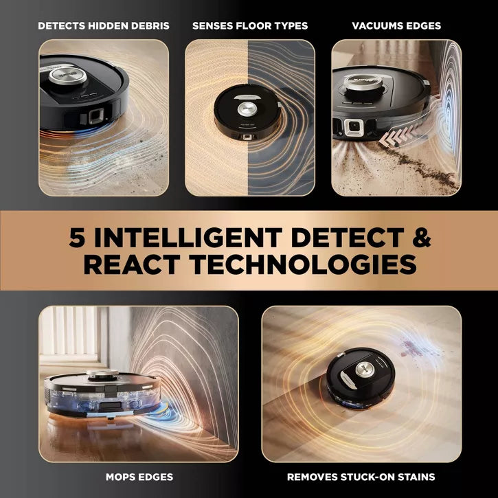 SHARK POWER DETECT 2IN1 ROBOT VACUUM AND MOP WITH NEVERTOUCH PRO BASE - BLACK - Like New
