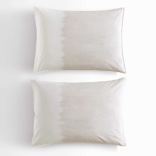 CALVIN KLEIN - KING DUVET COVER SOFT COTTON PERCALE IKAT PINSTRIPE - MNDR MNT - Like New