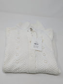 FREE ASSEMBLY WOMEN'S PLUS COTTON POINTELLE CARDIGAN SWEATER - SIZE: S - CREAM - Brand New