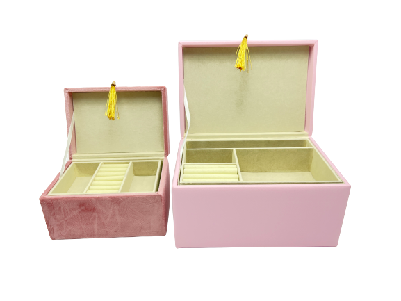 AUGUST & LEO JEWELRY BOX SET ( 2 Boxes Included ) - BRUSH - PINK New