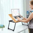 WISHACC BOOK STAND FOR READING IN BED BAMBOO LAPTOP STAND ADJUSTABLE - BAMBOO - Like New