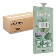 BRIGHT TEA PEPPERMINT HERBAL TEA FRESHPACK, PEPPERMINT, 0.07 OZ, 100/CARTON - Brand New