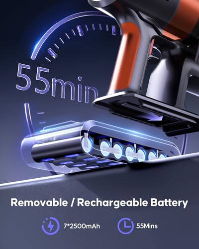 WLUPEL CORDLESS VACUUM CLEANER 38KPA STICK VACUUM CLEANER - ORANGE/PURPLE - Like New