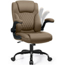 LEATHER OFFICE CHAIR PU HOME COMPUTER DESK CHAIRS WITH ERGONOMIC BACK SUPPORT - Like New