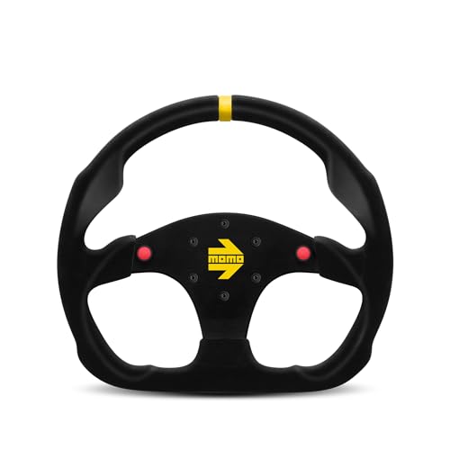MOMO-MOTORSPORT-MOD-30-W-BUTTONS-SUEDE-RACE-STEERING-WHEEL-BLACK - BLACK - Like New