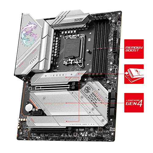 MSI MPG Z790 EDGE WIFI GAMING MOTHERBOARD SUPPORTS 12TH/13TH GEN INTEL - WHITE - Like New
