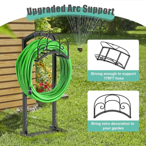 GREENER GARDEN HOSE HOLDER (4 SUPPORT FEET ), GHR14 - BLACK - Like New