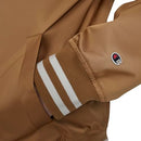 CHAMPION MEN LIGHTWEIGHT VARSITY JACKET WITH JERSEY HOOD SIZE L TOBACCO - Brand New