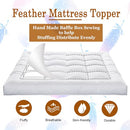 WhatsBedding 5" Duck Feather Bed Mattress Topper King (78x80 in) Grid - Like New
