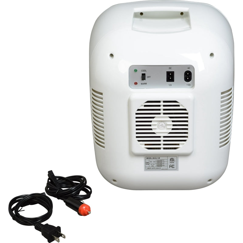 UBER APPLIANCE UBER CHILL XL 9 LITER 12-CAN RETRO PORTABLE MINI FRIDGE - WHITE - Like New