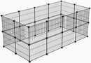 LURIVA SMALL ANIMAL PLAYPEN GGUINEA PIG CAGES 15 X 12 INCH, 24 PANELS BLACK - Like New