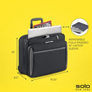 SOLO NEW YORK ROLLING CASE WITH WHEELS - ROLLER LAPTOP BAG, ROLLER BRIEFCASE - Brand New