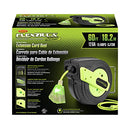 FLEXZILLA RETRACTABLE EXTENSION CORD REEL 12/3 AWG SJTOW CORD 60' - GREEN - Like New