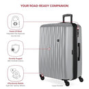 SWISS GEAR ENERGIE HARDSIDE EXPANDABLE LUGGAGE SPINNER 3 PIECE SET - SILVER - Like New