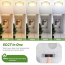 TOBUSA 13" LED Flush Mount Ceiling Light, Gold Kitch Fixture 5 Color Temp - Like New