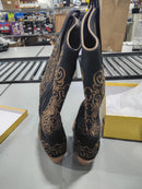 LOERICH WOMEN'S COWBOY BOOTS - SIZE: WOMEN 9.5 - BLACK - Like New