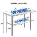 NUUK STAINLESS STEEL WORK TABLE 24 X 48 COMMERCIAL KITCHEN PREP TABLE - SILVERY - Like New