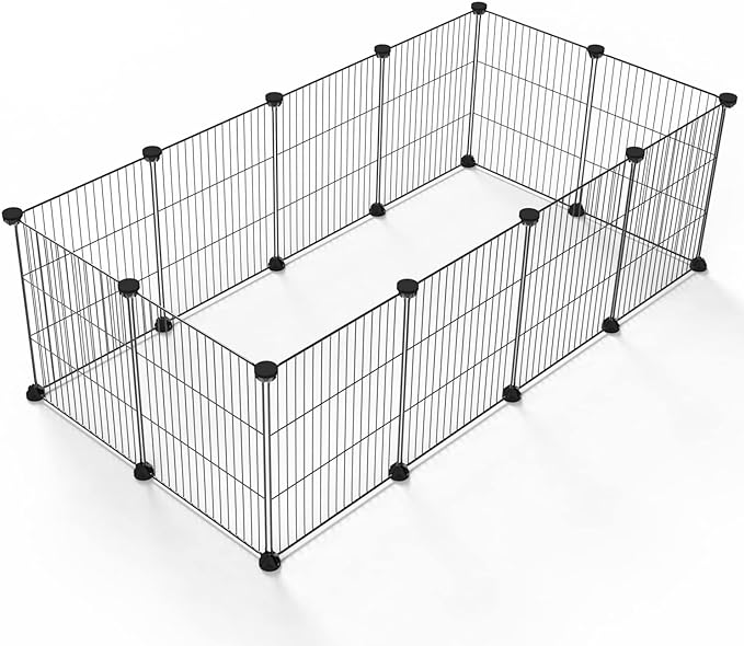 LURIVA DIY Animal Playpen Indoor Portable Metal Wire Yard Fence PP-12BK - Black Like New