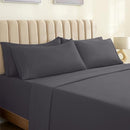 LuxClub 7 PC Sheet Set Bed Sheets Deep Pockets 18" Eco Friendly Silky Grey - Brand New