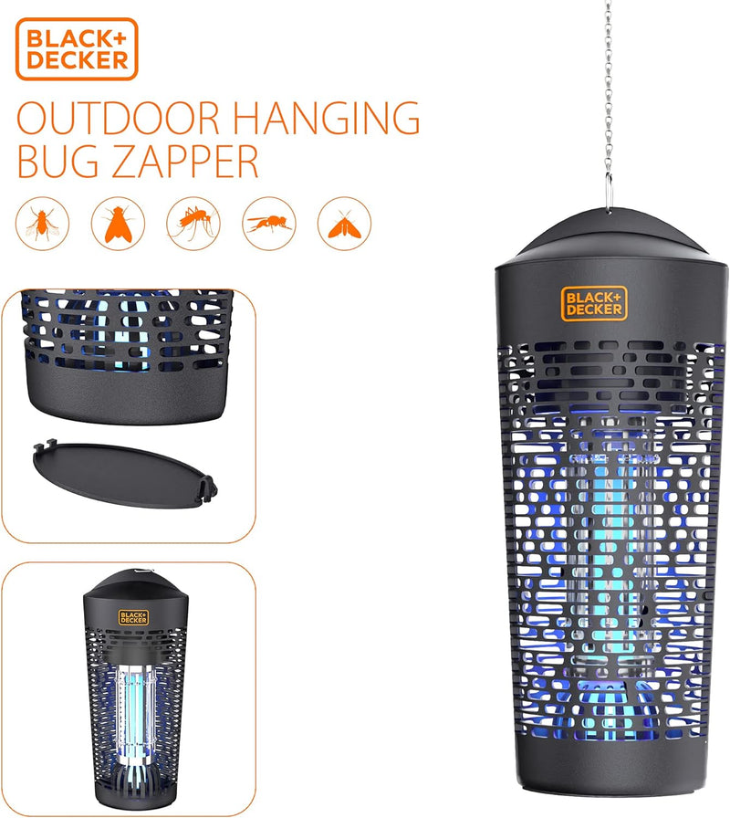 BLACK+DECKER Bug Zapper Mosquito Killer Indoor and Outdoor - Black - Like New