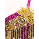 OYOLAN WOMENS SPARKLY SEQUINS BELLY DANCE TOPS BEADED BRA - 36/80 - HOT PINK - Like New