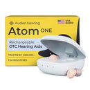 AUDIEN ATOM ONE OTC HEARING AIDS WIRELESS RECHARGEABLE FAT908 - BEIGE - Like New