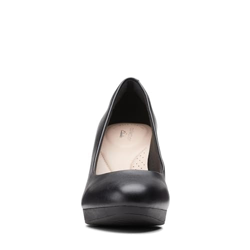 CLARKS WOMEN'S AMBYR JOY PUMP - SIZE: WOMEN 7.5 - BLACK LEATHER - Like New