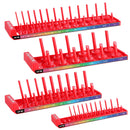 WORKPRO SOCKET ORGANIZER SET 4PC IMPACT SOCKET HOLDER 1/4" 3/8" 1/2" DRIVE - RED - Like New