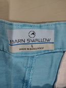 BARN SWALLOW NEW YORK CHINO SHORTS 100% COTTON - SIZE: MEN L - ETHEREAL BLUE - Like New