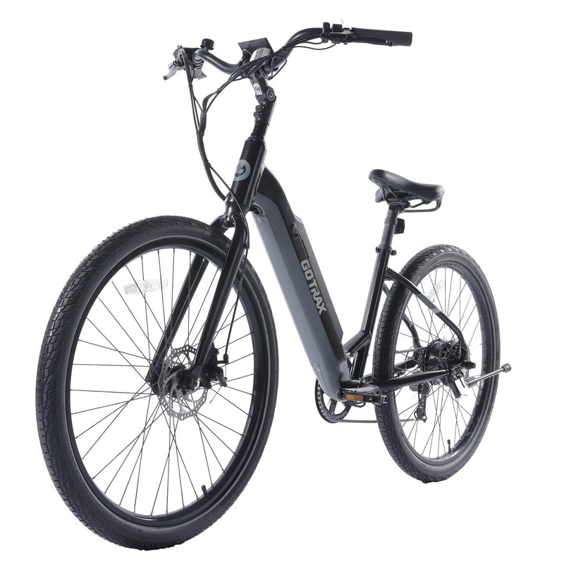 GOTRAX ADULT TRANSIT 27.5" STEP THROUGH ELECTRIC HYBRID BIKE - BLACK - Brand New