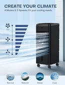 NOMEY 3-IN-1 Portable Air Conditioners 4 Modes JDAC66R - Black - Like New