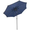 YESCOM 9FT SOLAR POWERED PATIO UMBRELLA WITH TILT AND CRANK - BLUE - Like New