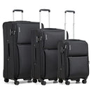 Hanke Expandable Softside Carry Luggage, Rolling Suitcase Spinner Wheels-Black - Brand New