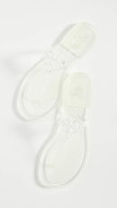 TORY BURCH WOMEN'S MINI MILLER THONG FLIP FLOPS, CLEAR, 11 MEDIUM US - Like New