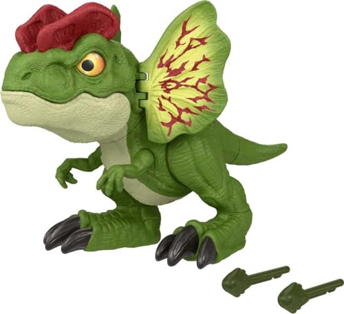Mattel Jurassic World Uncaged Dinosaur Toy, Fierce Launchin' Dilophosaurus - Like New