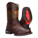 Texas Cowboy Boot Western Leather Boot Flag Work Square Toe 11 M (US) - Brown - Like New