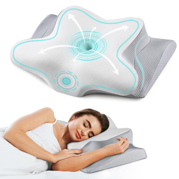 BESPILLOW NECK PILLOW CERVICAL MEMORY FOAM PILLOWS FOR PAINRELIEF SLEEPING - Like New