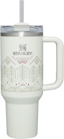 STANLEY WINTERSCAPE QUENCHER H2.0 FLOWSTATE TUMBLER 40 OZ QUENCHER-H20 - WHITE - Like New