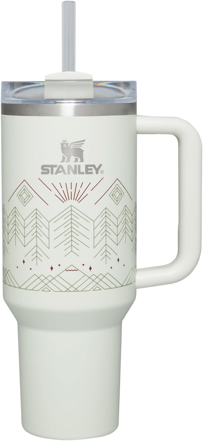 STANLEY WINTERSCAPE QUENCHER H2.0 FLOWSTATE TUMBLER 40 OZ QUENCHER-H20 - WHITE - Like New